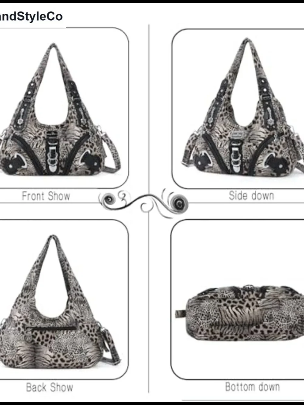 Washed PU Leather Hobo Bag Large Satchel Shoulder Bag with Pockets